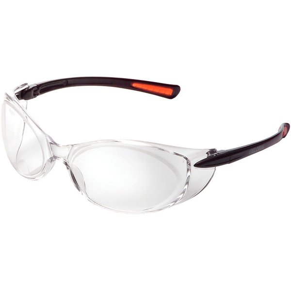 Global Industrial Frameless Safety Glasses, Side Shields, Anti-Fog, Clear Lens, Black Frame 708404CL
